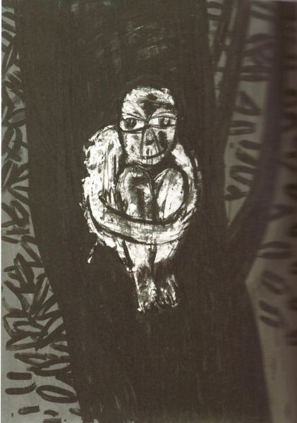 Man on the Tree, 2005, Acrylic...paper, 108x79cm